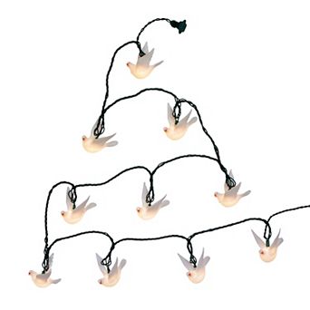 UL 10-Light Glitter Dove String Light Set