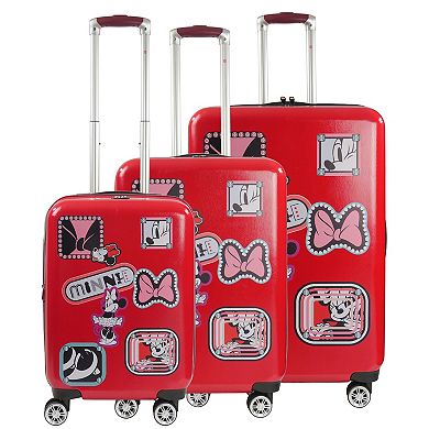 Disney by ful Minnie Mouse Patch 3-Piece Hardside Spinner Luggage Set