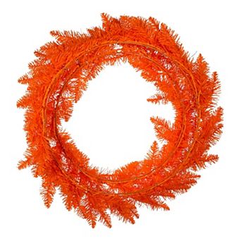 Unlit Orange 24" x 24" Artificial Wreath