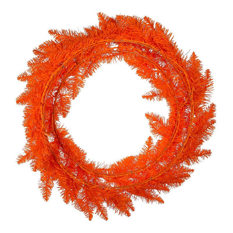 Unlit Orange Artificial Wreath