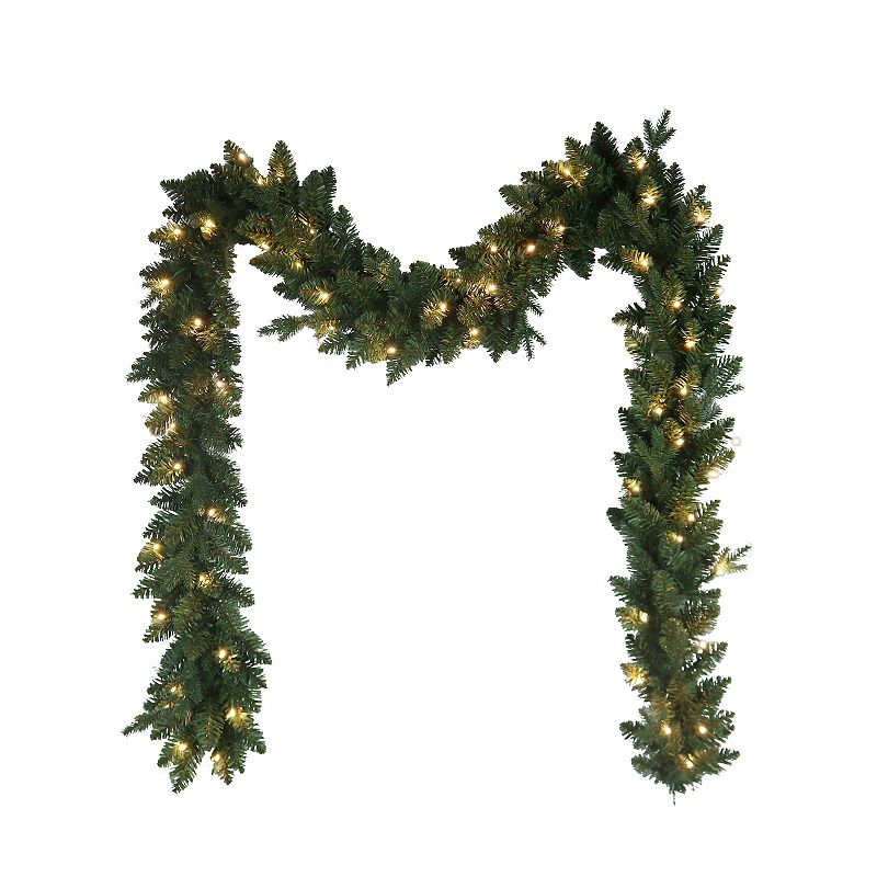 UPC 086131676451 product image for Pre-Lit 9-ft. Warm White LED Jackson Pine Artificial Garland, Green | upcitemdb.com