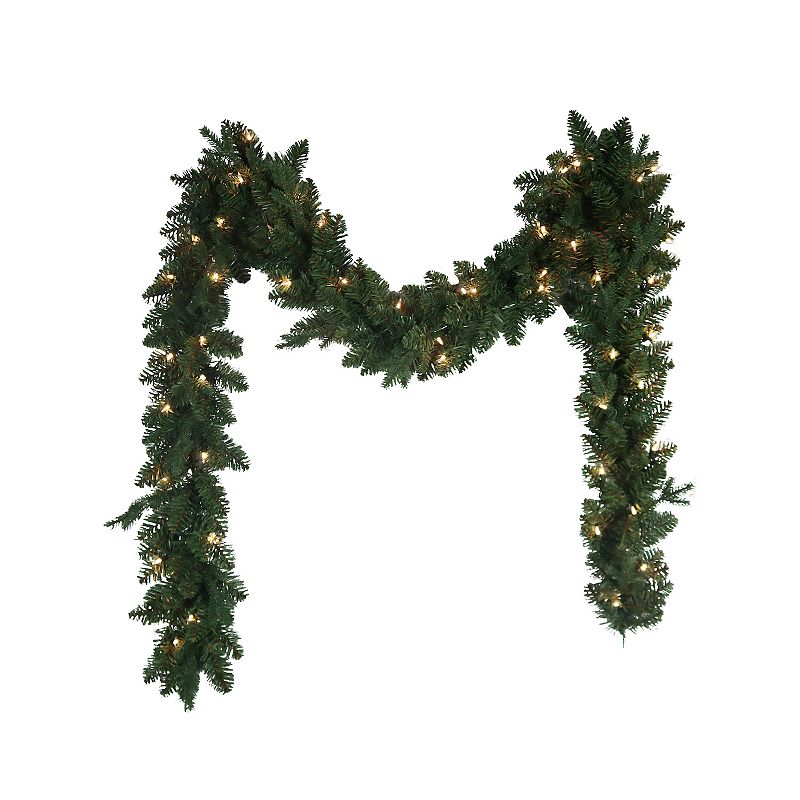 UPC 086131676222 product image for 9-ft. Pre-Lit Clear Jackson Pine Artificial Garland, Green | upcitemdb.com