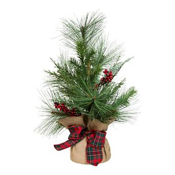 Plaid Artificial Tree Floor Decor