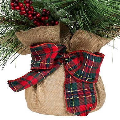 Plaid Artificial Tree Floor Decor