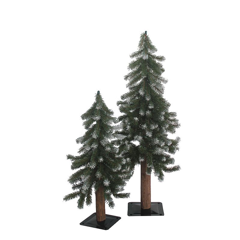 3-ft. Unlit Alpine Tree Floor Decor 2-piece Set, Green