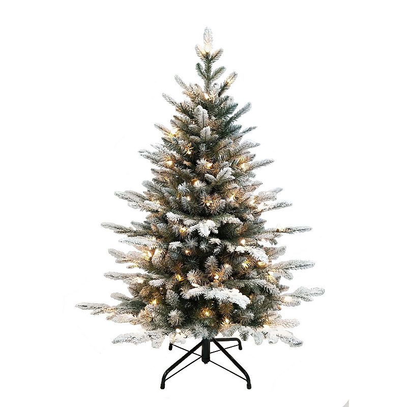 4-ft. Pre-Lit Frosted Pine Artificial Christmas Tree, Green
