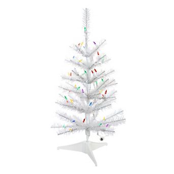 2-ft. Pre-Lit Multicolored LED Glisten Pine Artificial Christmas Tree