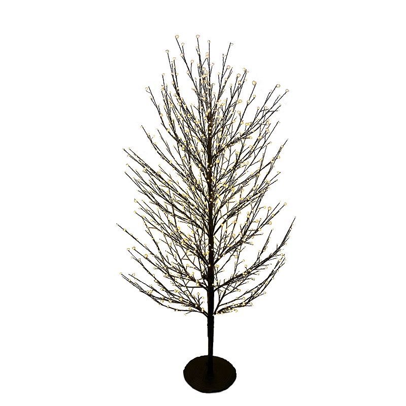 5-ft. Pre-Lit LED Dark Brown Twig Artificial Christmas Tree