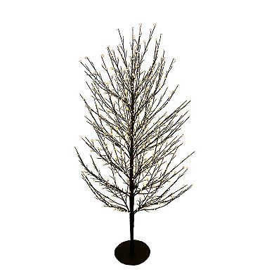 5-ft. Pre-Lit LED Dark Brown Twig Artificial Christmas Tree 