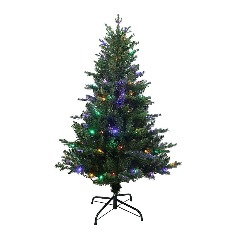 4.5-ft. Pre-Lit Multi-Colored LED Jackson Pine Artificial Christmas Tree, G