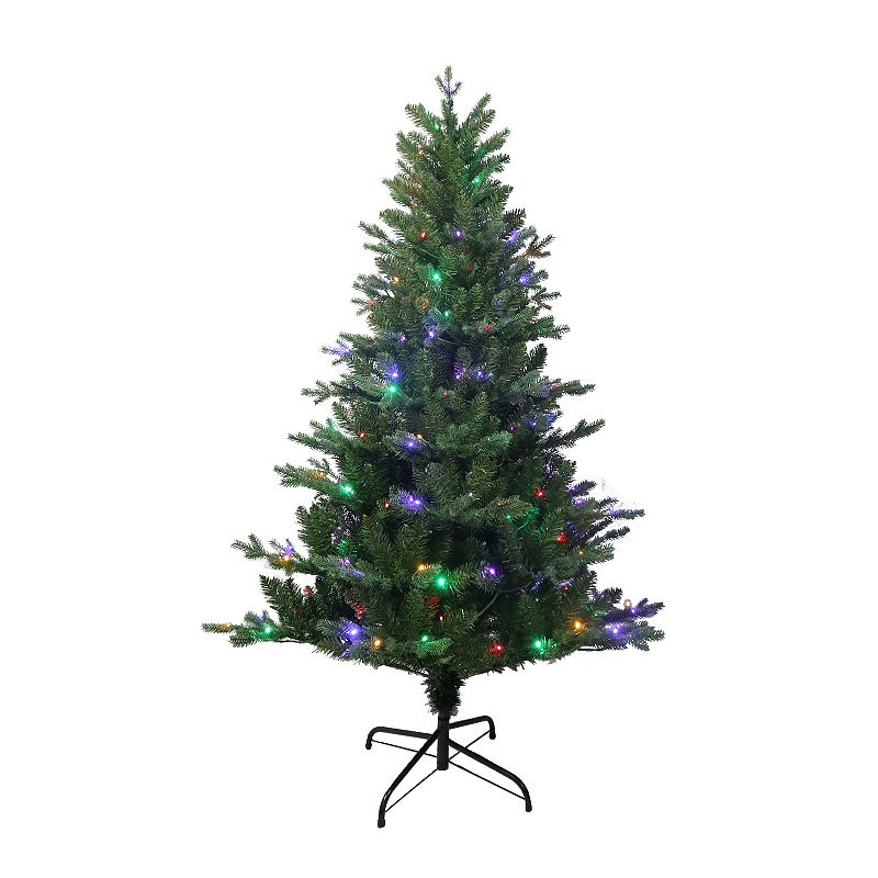 4.5-ft. Pre-Lit Multicolor LED Jackson Pine Artificial Christmas Tree, Gree
