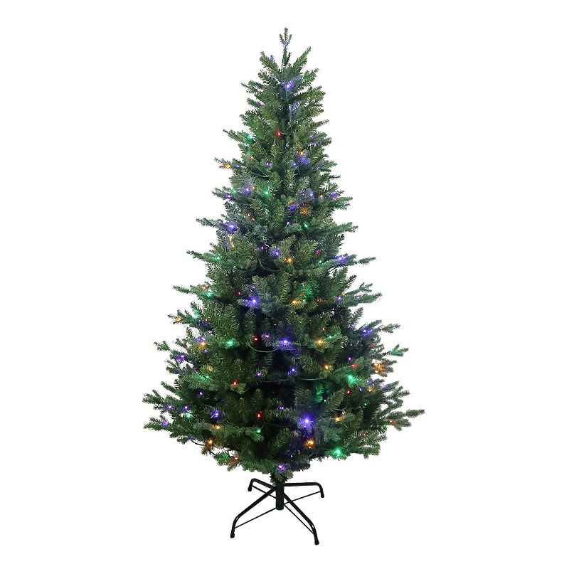 6-ft. Pre-Lit Multi-Colored LED Jackson Pine Artificial Christmas Tree, Gre
