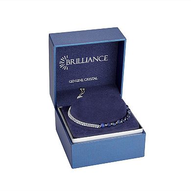 Brilliance Fine Silver Plated Crystal & Gemstone Bead Bracelet