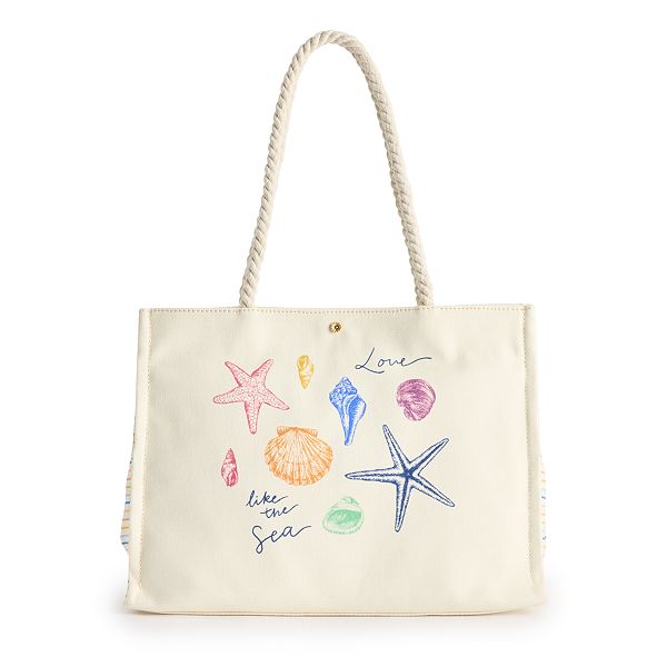 LC Lauren Conrad Love Like the Sea Large Tote Bag