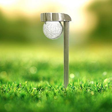Crosslight Crackle Ball Solar Pathway Stake Light 4-piece Set
