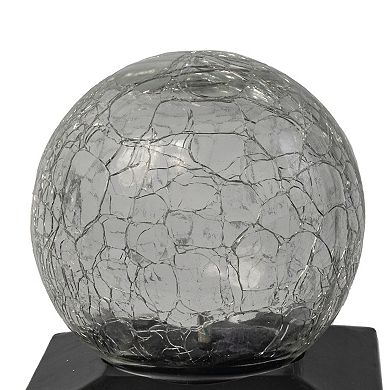 Crosslight Crackle Ball Post Cap Solar Light 2-piece Set