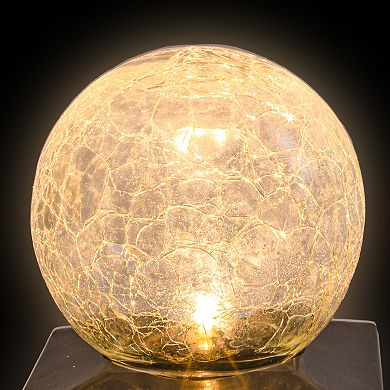 Crosslight Crackle Ball Post Cap Solar Light 2-piece Set