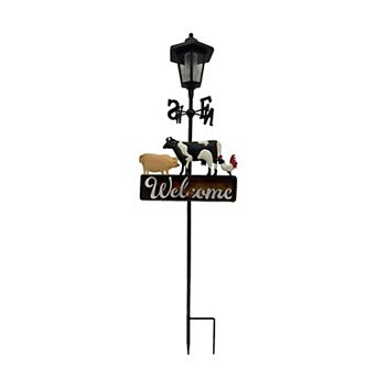 Crosslight Farm Animal "Welcome" Weathervane Solar Stake Light