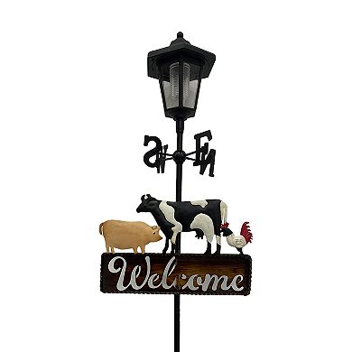 Crosslight Farm Animal "Welcome" Weathervane Solar Stake Light