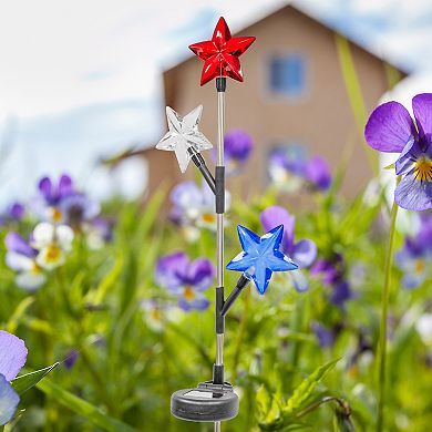 Crosslight Patriotic Stars Solar Light Garden Stake