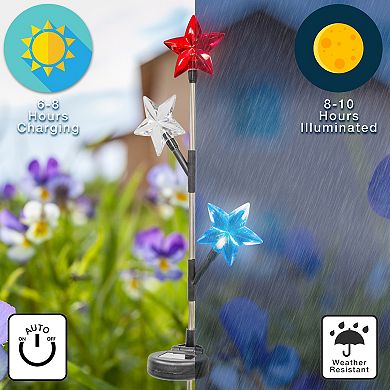 Crosslight Patriotic Stars Solar Light Garden Stake