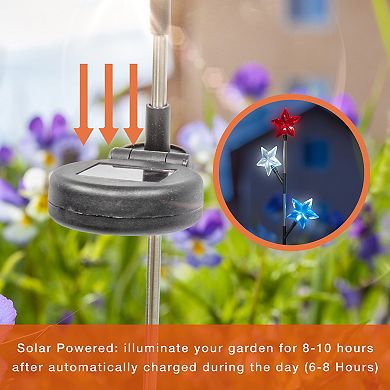 Crosslight Patriotic Stars Solar Light Garden Stake