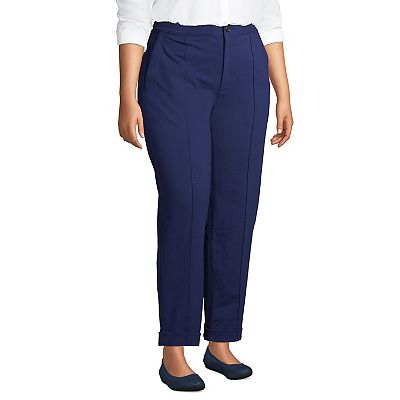 Plus Size Lands' End Starfish High-Rise Pintuck Straight-Leg