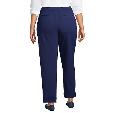 Plus Size Lands' End Starfish High-Rise Pintuck Straight-Leg Ankle Pants