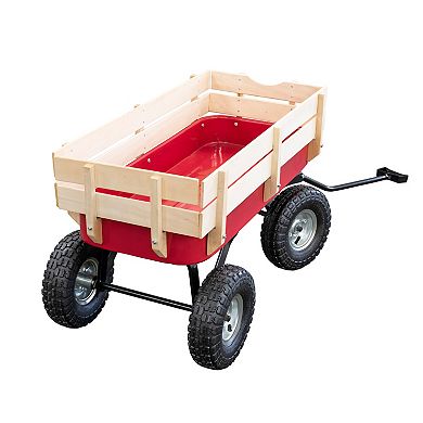 Synergistic Children's Metal and Wood Side Rail Wagon