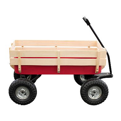 Synergistic Children's Metal and Wood Side Rail Wagon