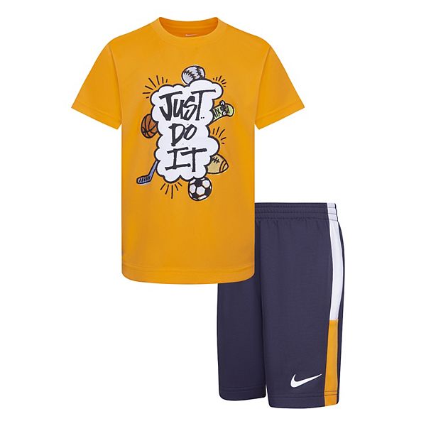 Boys 47 Nike DriFIT Tee & Colorblocked Shorts Set