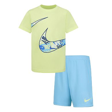 Boys 4-7 Nike Wrap Around Logo Tee & Shorts Set