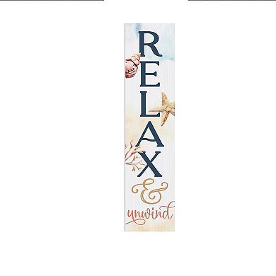 Welcome Relax 2-Sided Porch Leaner Floor Decor