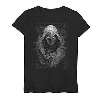 Girls 7-16 Marvel Moon Knight Ancient Glyphs Headshot Graphic Tee