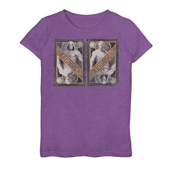 Girls 7-16 Marvel Moon Knight Playing Card Side By Side Graphic Tee