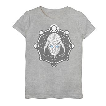 Girls 7-16 Marvel Moon Knight Mask Headshot Logo Phases Graphic Tee