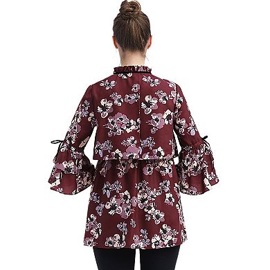 Maternity Pokkori Nursing Floral Print Blouse