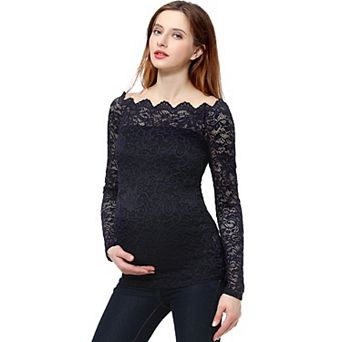 Maternity Pokkori Lace Overlay Blouse