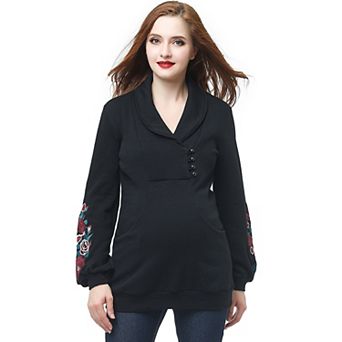 Maternity Pokkori Shawl Collar Sweatshirt