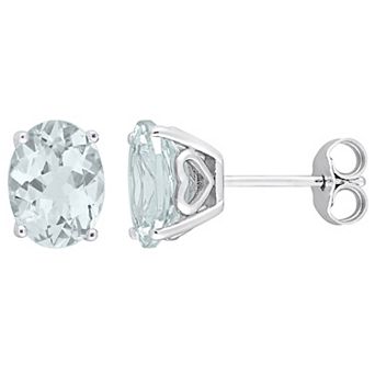 Stella Grace Sterling Silver & Gemstone Oval Stud Earrings