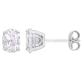 Stella Grace Sterling Silver & Gemstone Oval Stud Earrings