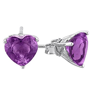 Stella Grace Sterling Silver & Gemstone Heart Stud Earrings