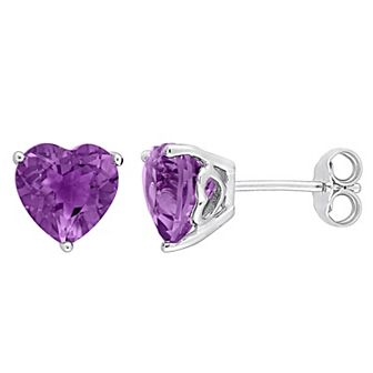 Stella Grace Sterling Silver & Gemstone Heart Stud Earrings