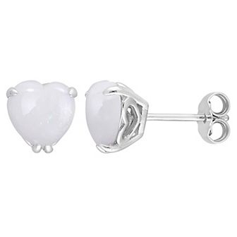 Stella Grace Sterling Silver & Gemstone Heart Stud Earrings