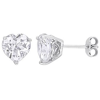 Stella Grace Sterling Silver & Gemstone Heart Stud Earrings