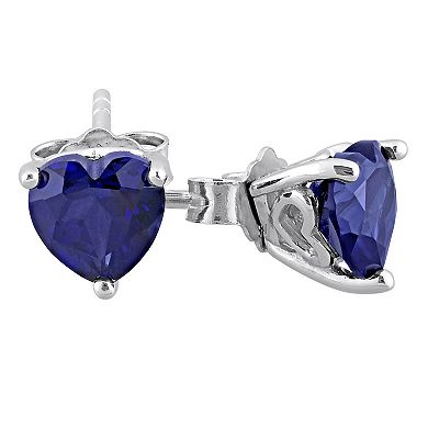 Stella Grace Sterling Silver & Gemstone Heart Stud Earrings