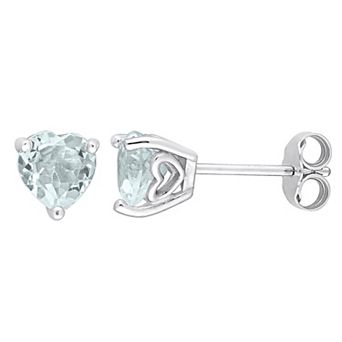 Stella Grace Sterling Silver & Gemstone Heart Stud Earrings