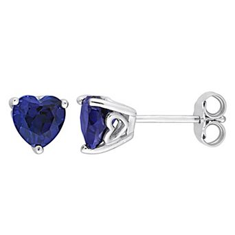 Stella Grace Sterling Silver & Gemstone Heart Stud Earrings