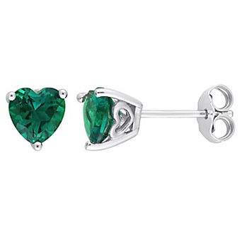 Stella Grace Sterling Silver & Gemstone Heart Stud Earrings