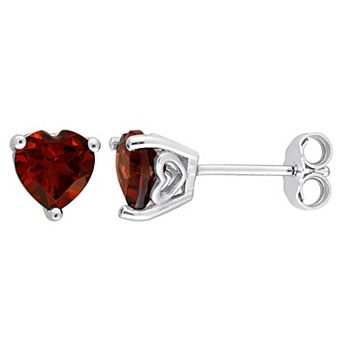 Stella Grace Sterling Silver & Gemstone Heart Stud Earrings